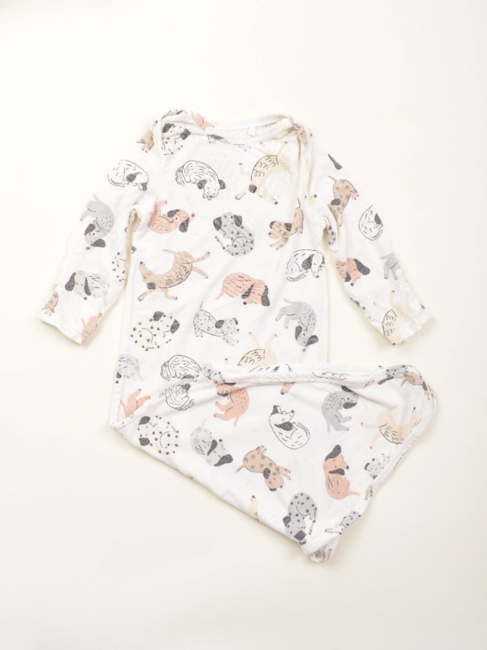 Angel Dear Dog Print Bamboo Baby Pajama Night Gown 0 - 3 months